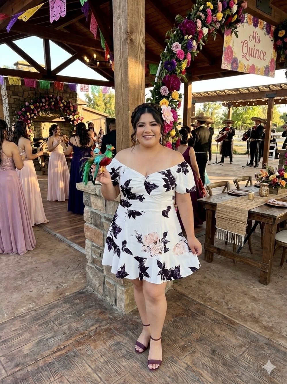 City Chic dress plus size 20 White Off-Shoulder Floral Fit & Flare Dress
